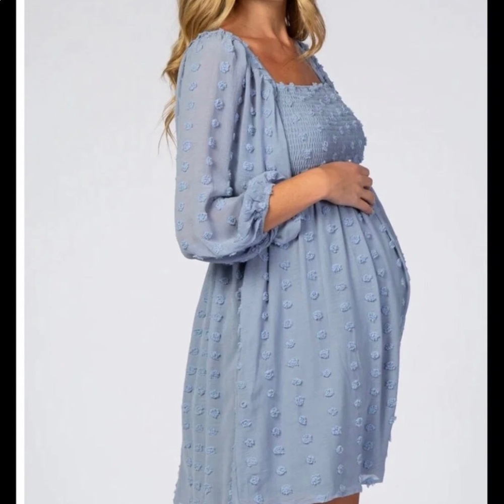 Pinkblush light blue maternity dress